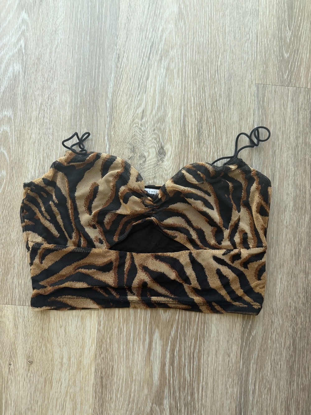 Urban Outfitters Tiger-Print Brown & Black Crop Top